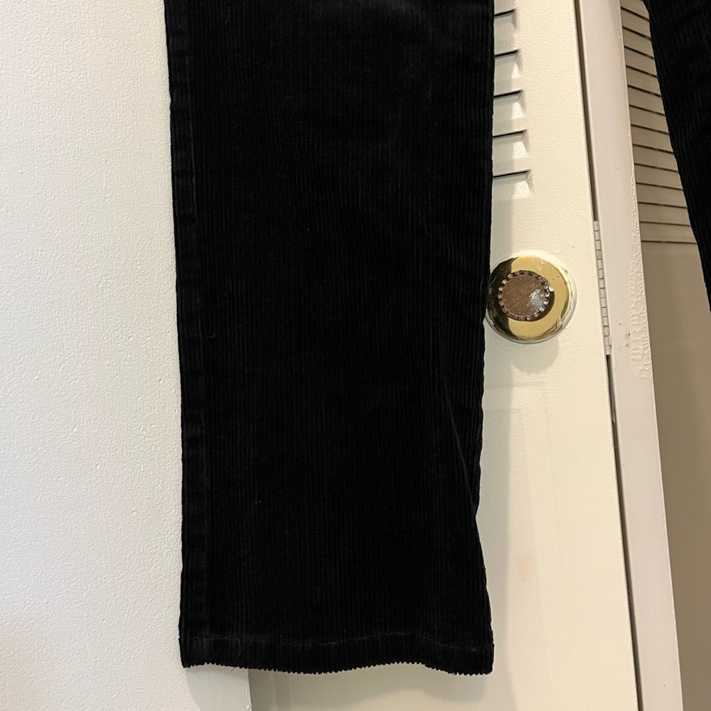 Newport News Jeanology Corduroy Straight Leg Black Jeans, Size 6 Tall - Picture 4 of 7